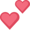 Two Hearts emoji on Facebook